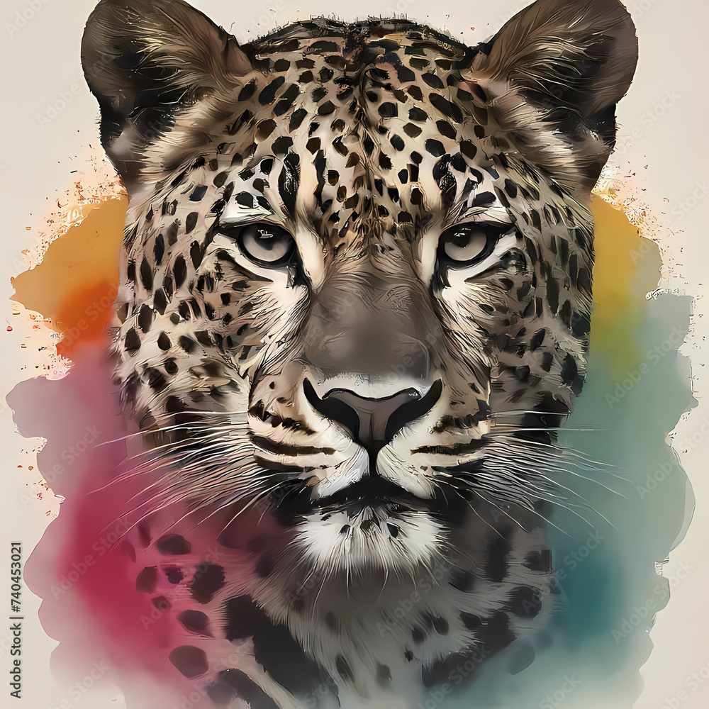 Fototapeta premium Leopard, logo-style