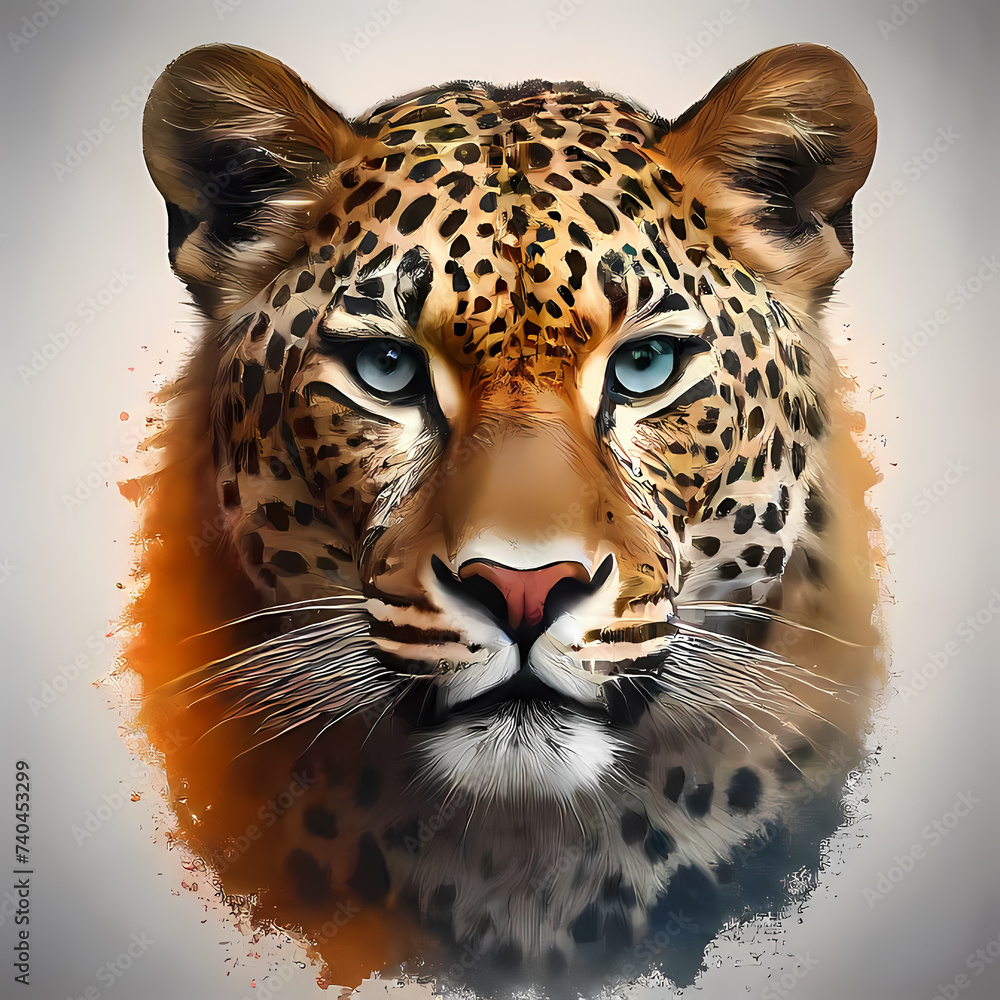 Obraz premium Leopard, logo-style