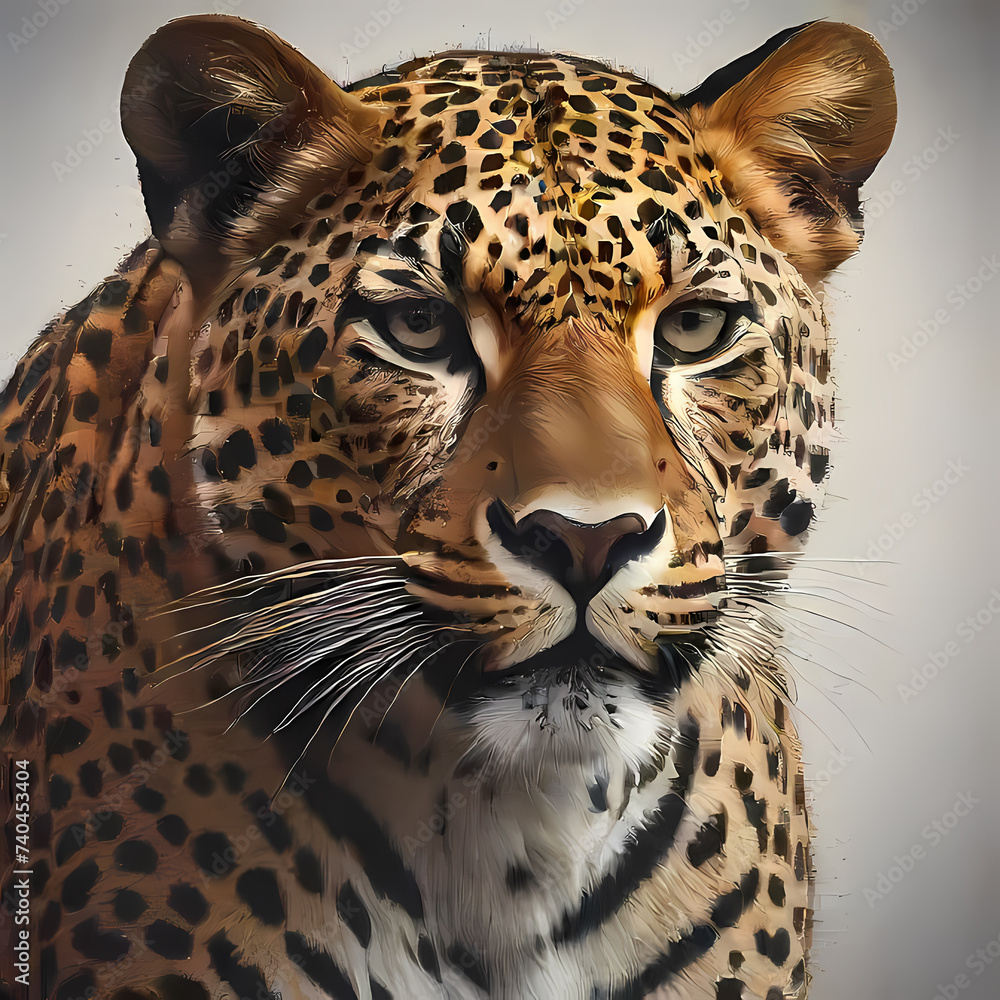 Obraz premium Leopard, logo-style