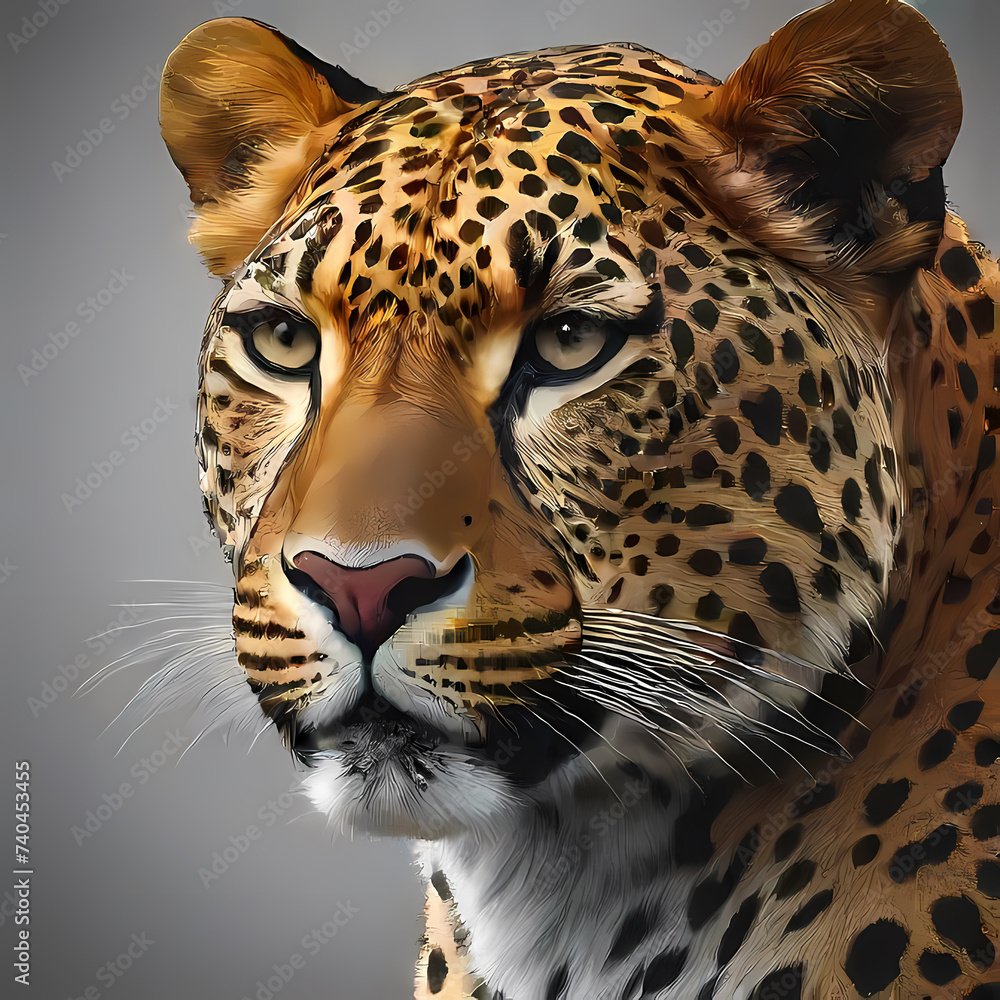 Obraz premium Leopard, logo-style