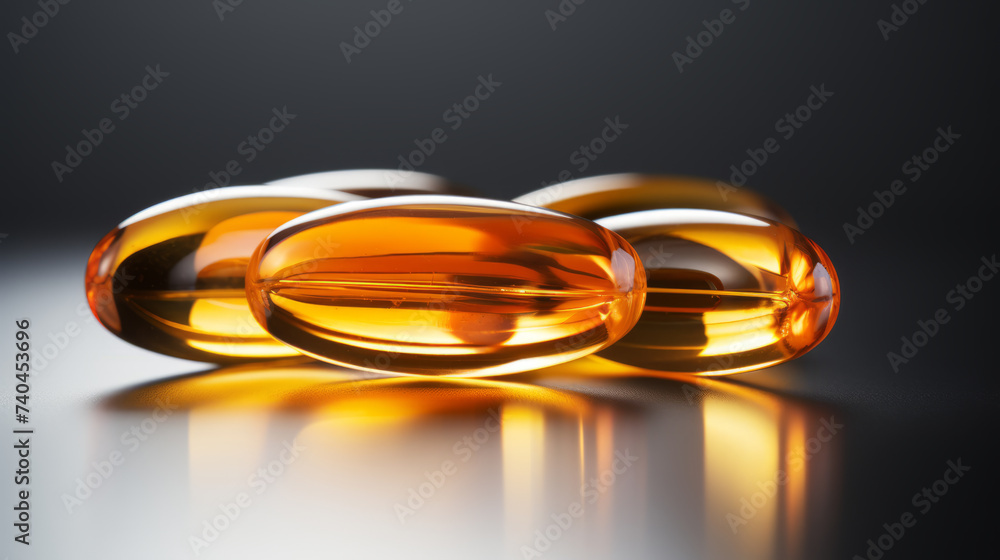 Pile of capsules Omega 3. Pile of capsules Omega 3.
