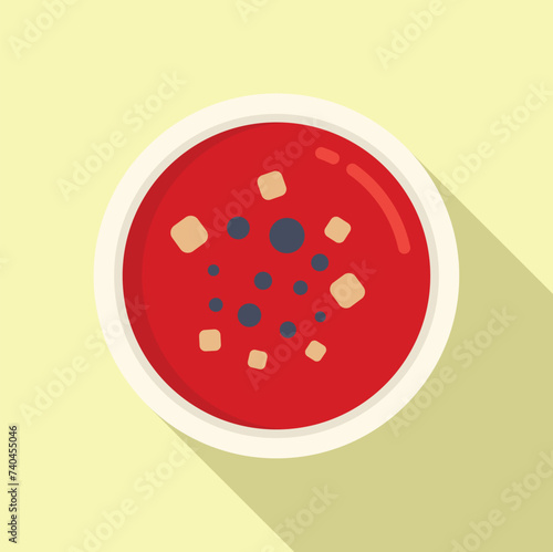 Culinary cream soup icon flat vector. Aliment serving. Gastronomy potage
