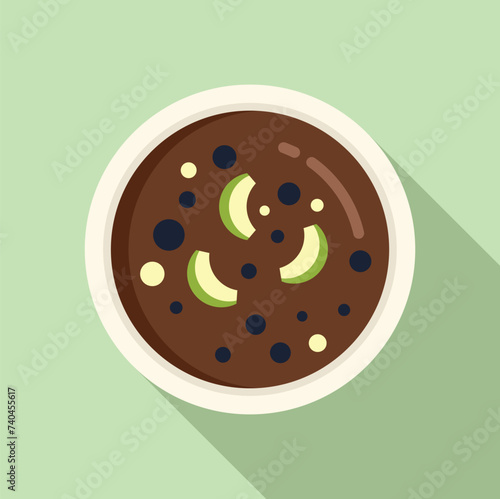 Aliment cream soup icon flat vector. Gourmet plate food. Dinner hot vegetable