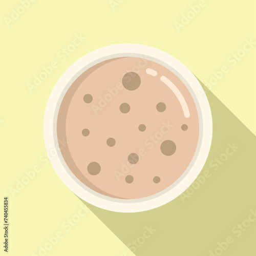 Cream soup aliment icon flat vector. Pottage savory fare. Spoon dinner hot