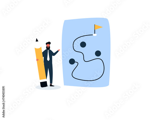 
Business strategy planning, marketing tactic to achieve target, project blocker and solution to win and success concept