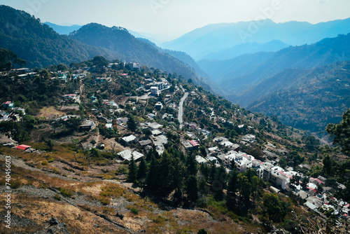 Aerial view of Almora Hill Station in the state of Uttarakhand, India photo