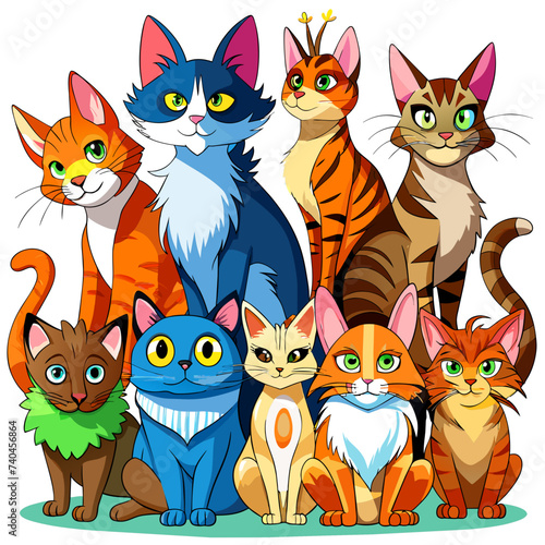 10 Cat  Real style   white background