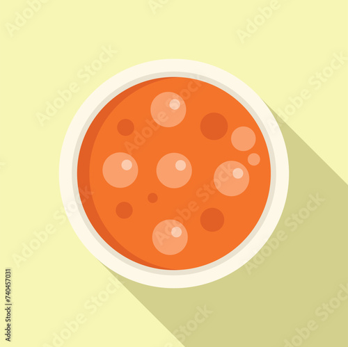 Serving cream soup icon flat vector. Eat food dish. Bouillon potage