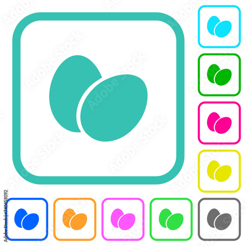 Two eggs solid vivid colored flat icons