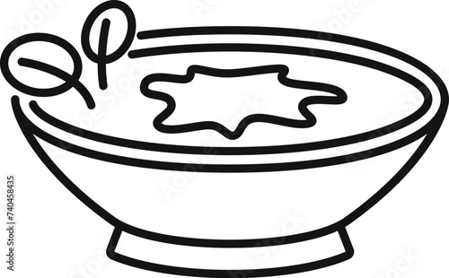 Cream soup bowl icon outline vector. Food dish dinner. Gourmet cuisine culinary