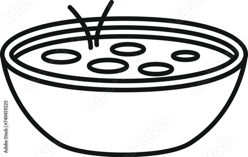 Eat cream soup icon outline vector. Repast savory. Plate cuisine serving