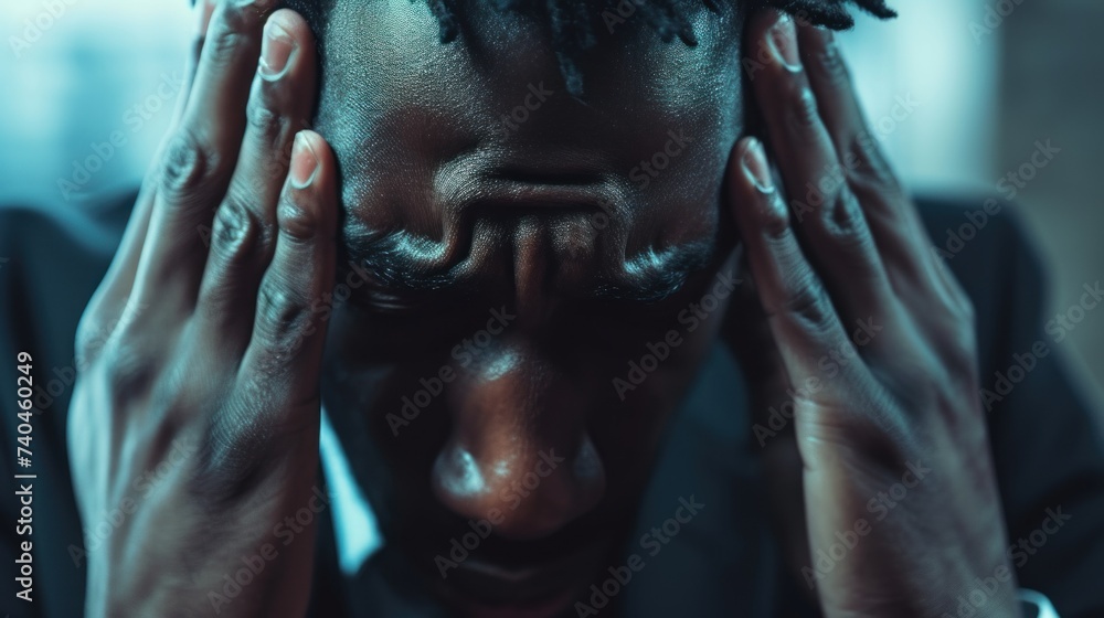 Depressed Business man having an headache Depressed Business man having an headache