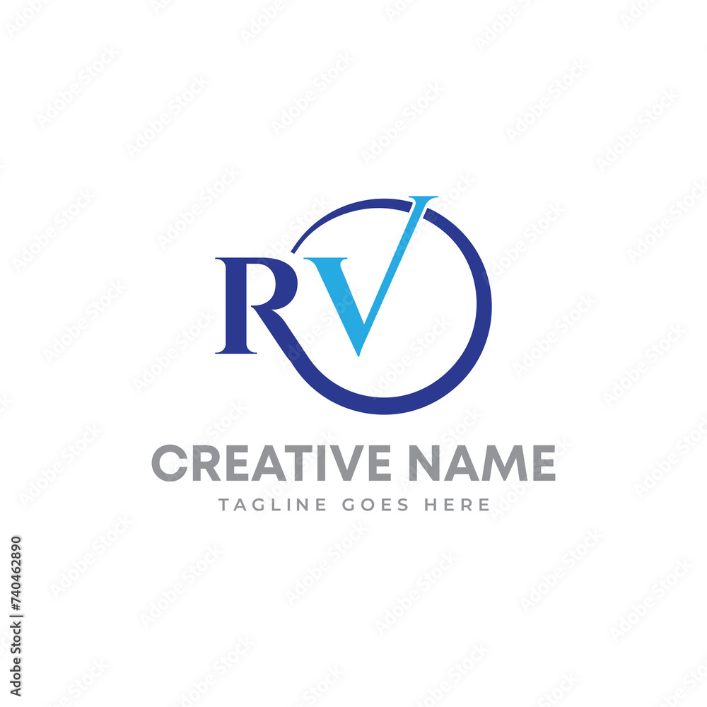 Letter RV Professional logo for all kinds of business Letter RV Professional logo for all kinds of business