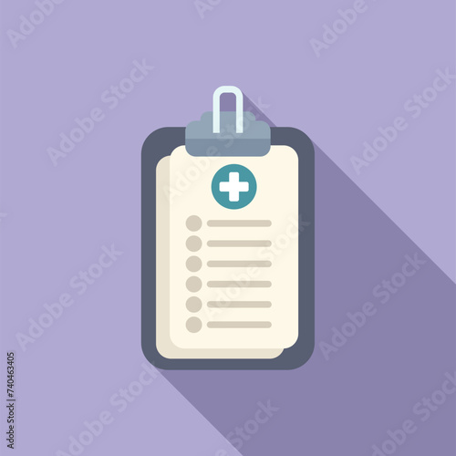 Patient medical board icon flat vector. Medical examination. Clinic general healthcare