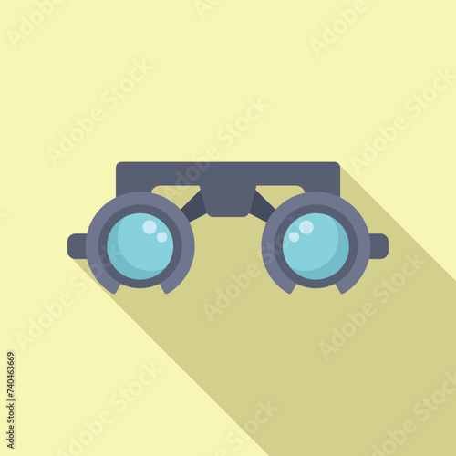 Eye device examination icon flat vector. Inspection patient. Machine test check