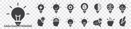 inspiration idea icons collection set editable stroke vector