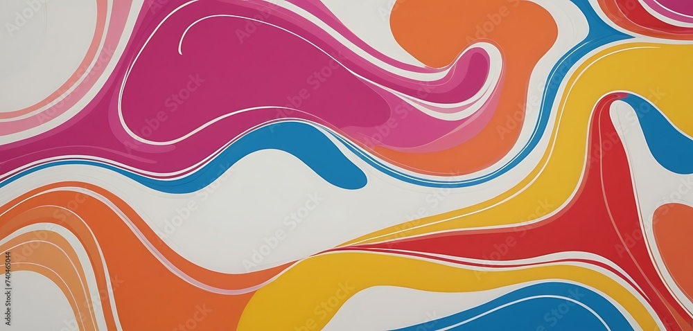 design illustration of flat 3D colorful paint splashed on a white background, in the style of organic and flowing forms