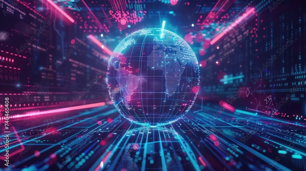Abstract globe digital data technology background Abstract globe digital data technology background