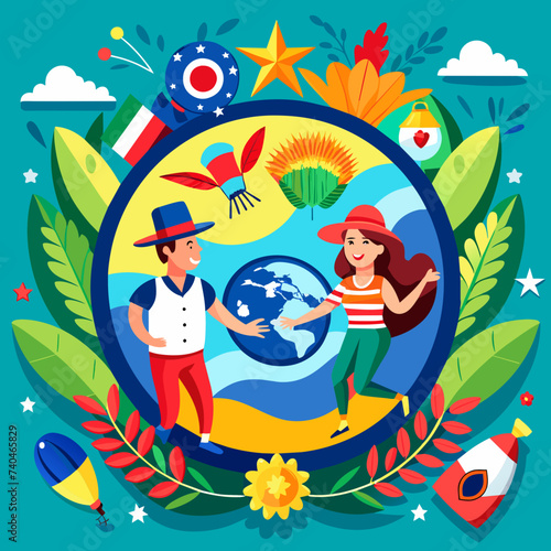 Pan American Day Vector illustration