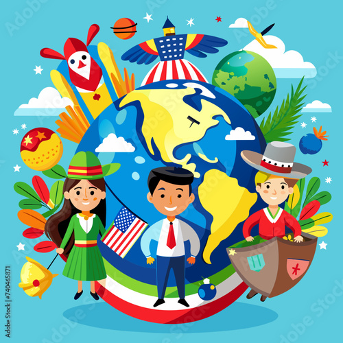 Pan American Day Vector illustration