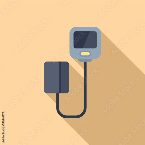 Blood pressure diagnostic device icon flat vector. Clinic patient. General evaluation