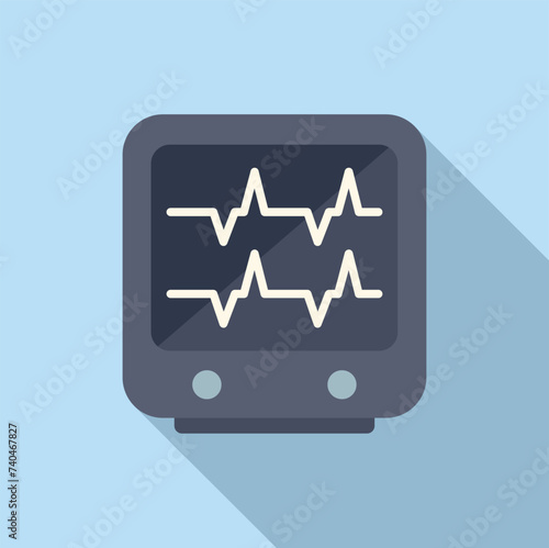 Scan heartrate monitor icon flat vector. General evaluation. Review body general