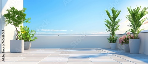 Minimal outdoor roof terrace