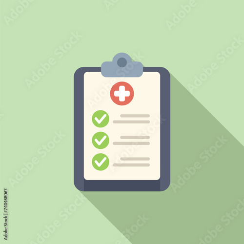 Best examination patient icon flat vector. Board clinic. Estimation survey procedure