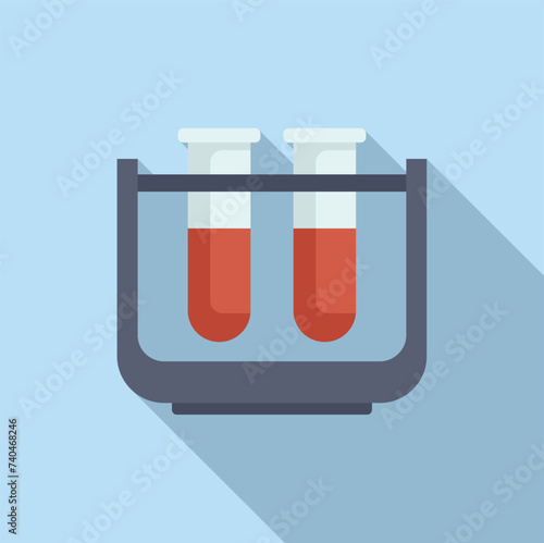 Test tube stand icon flat vector. Body general. Resonance screening patient