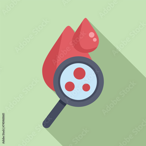 Blood body examination icon flat vector. Patient clinic. Resonance machine laboratory