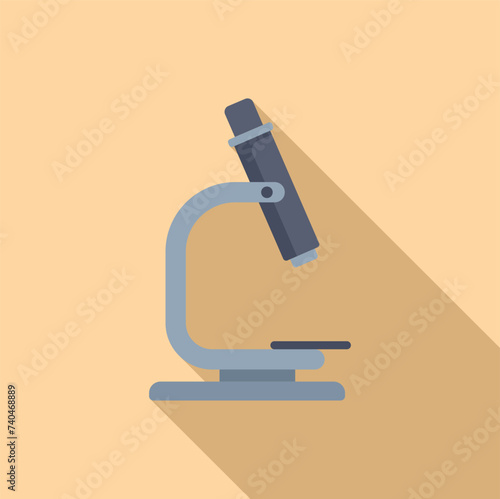 Clinic microscope lab icon flat vector. Clinic general. Lab resonance machine