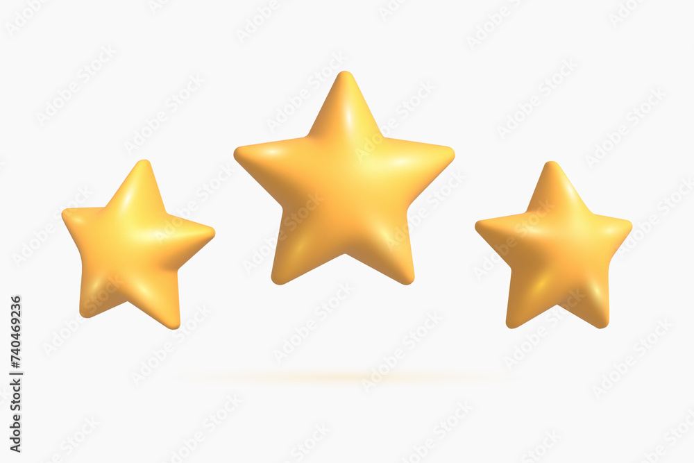 3d star rating symbol. Tree cartoon yellow 3D stars customer rating feedback. Achievement plastic glossy 3d stars 3d star rating symbol. Tree cartoon yellow 3D stars customer rating feedback. Achievement plastic glossy 3d stars