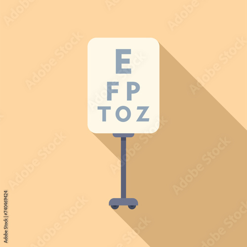 Test eyes patient icon flat vector. General scan mri. Resonance machine testing