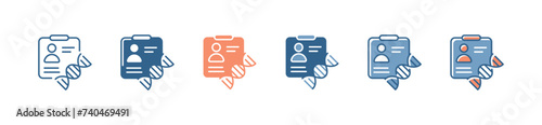 people dna genetic document icon set the patient chromosome gene biotechnology data information symbol vector illustration for web and app