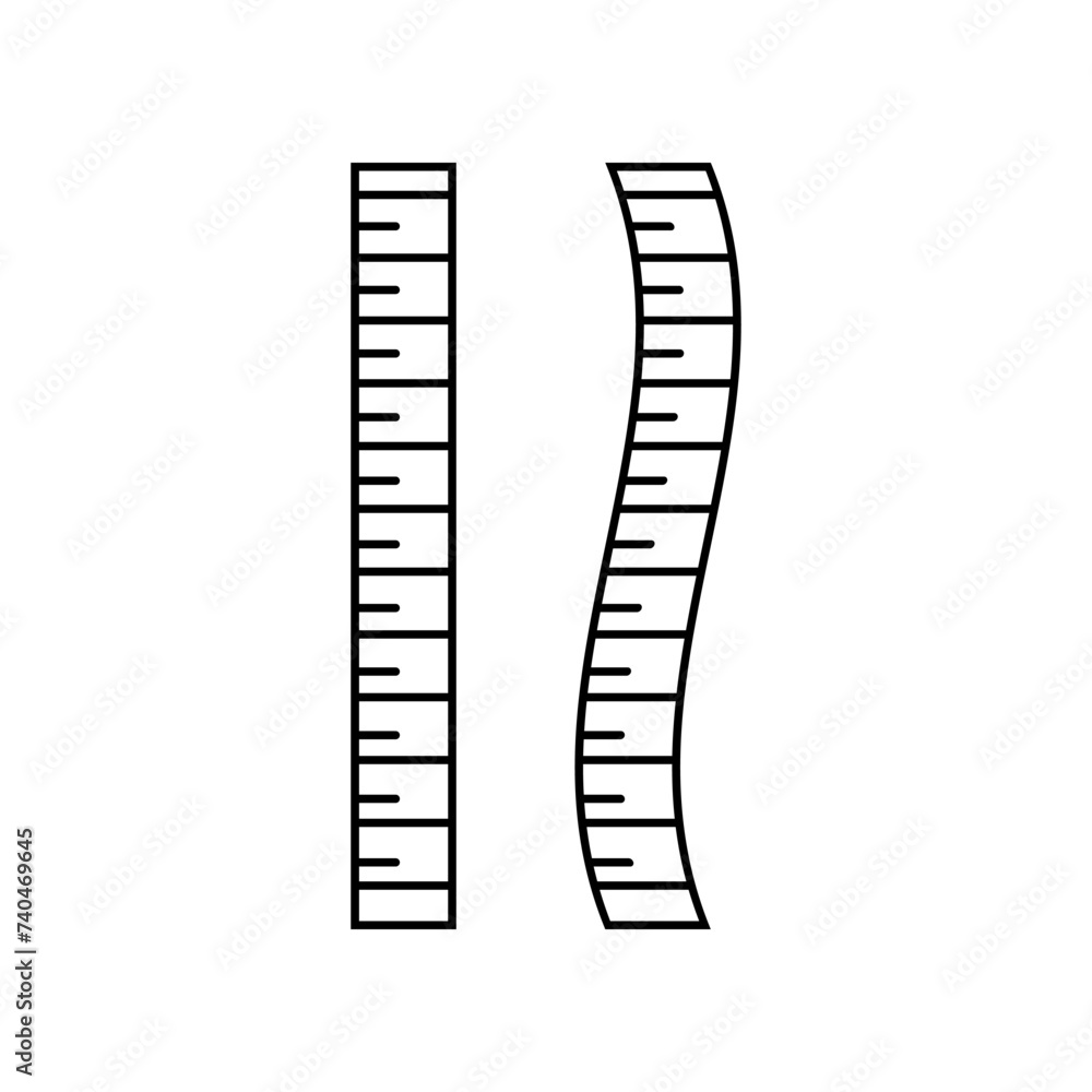 Measuring tape vector icon in flat style