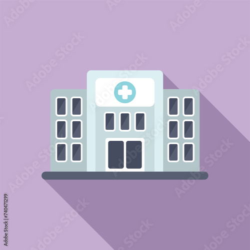 Clinical building icon flat vector. Review examination patient. General body