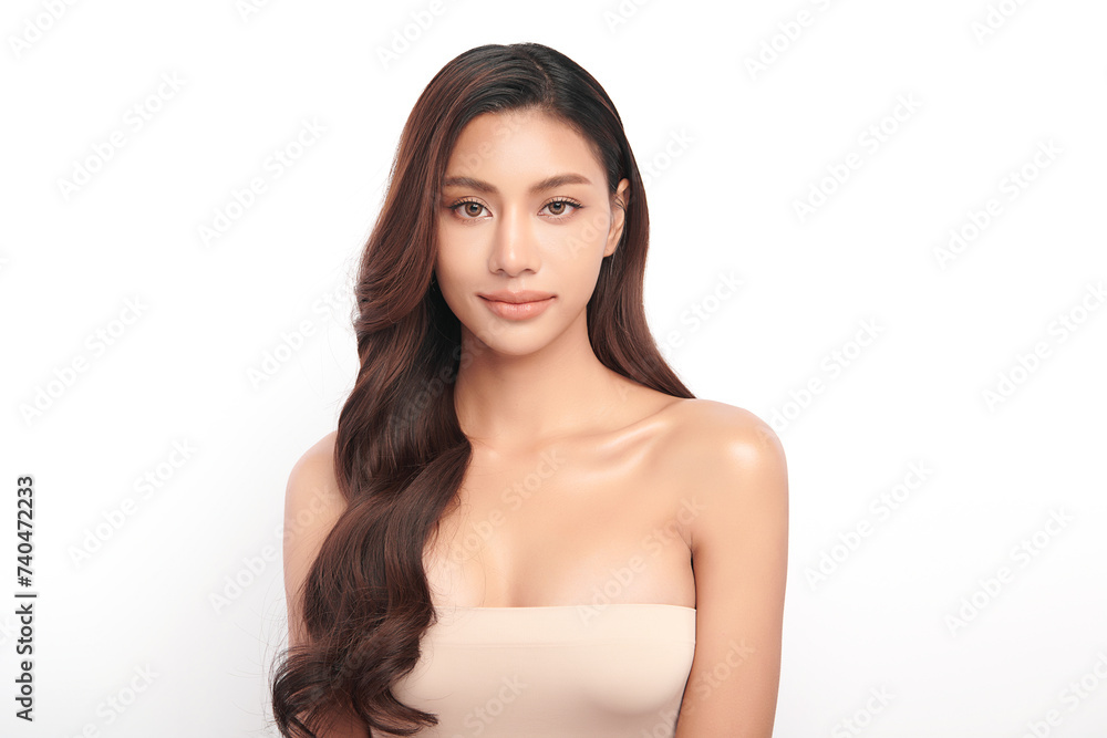 Beautiful young asian woman with clean fresh skin on white background, Face care, Facial treatment, Cosmetology, beauty and spa, Asian women portrait. Beautiful young asian woman with clean fresh skin on white background, Face care, Facial treatment, Cosmetology, beauty and spa, Asian women portrait.
