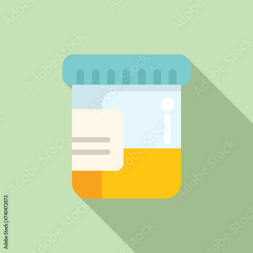 Test patient pot icon flat vector. Review survey. Test lipid machine