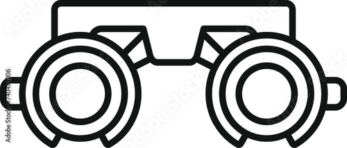 Eye device examination icon outline vector. Inspection patient. Machine test check