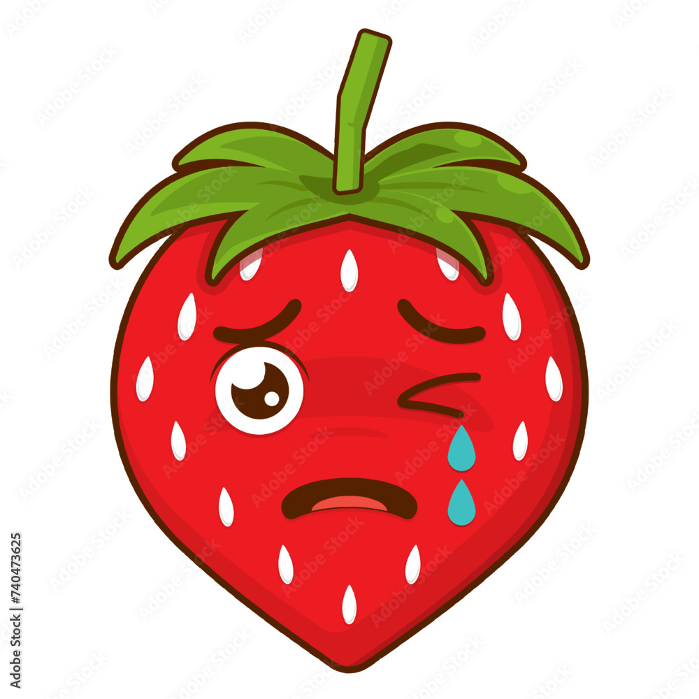 strawberry crying and scared face cartoon cute strawberry crying and scared face cartoon cute