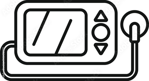 Pulse device examination icon outline vector. Check test. Mri lab resonance