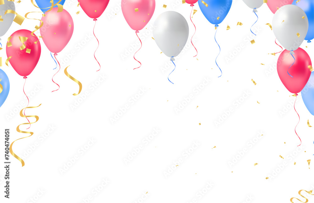 Celebration background with balloons and confetti. Vector illustration. Celebration background with balloons and confetti. Vector illustration.