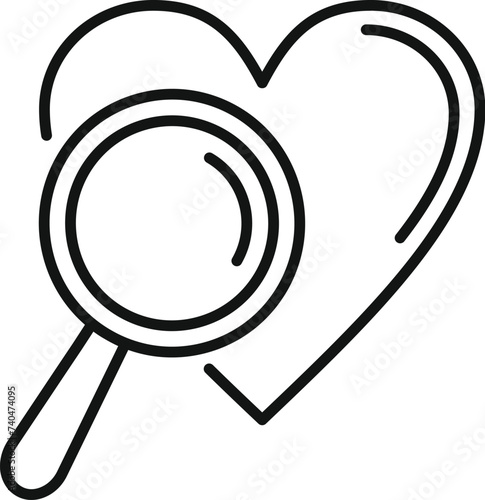 Heart patient examination icon outline vector. Clinic review. Inspection wellness machine