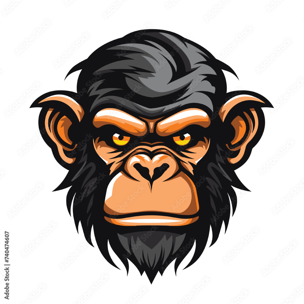 monkey head mascot vector illustration