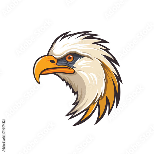 vector illustration of eagle head with white background