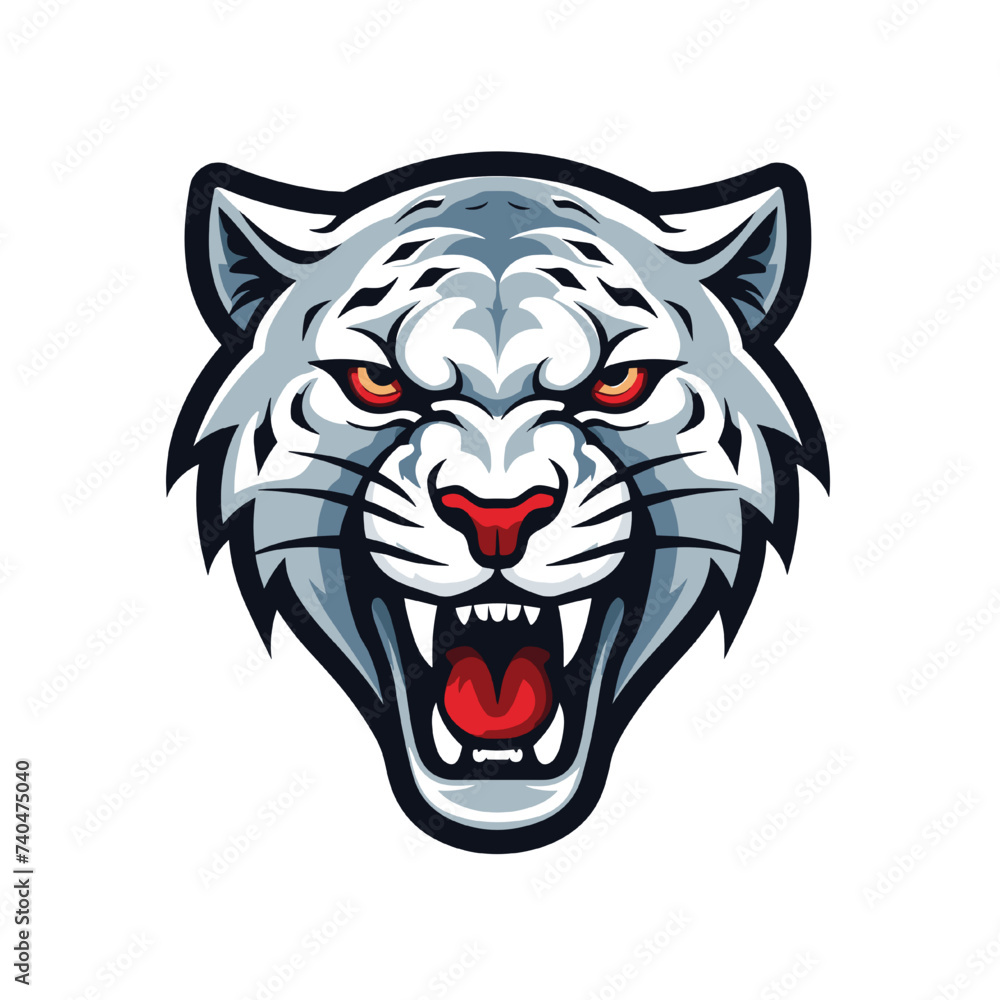 vector of snow leopard animal head illustration 