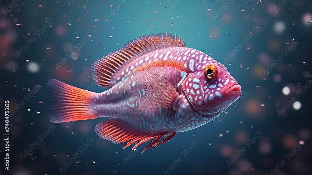 vector illustration of a mixed flowerhorn fish that has undergone genetic mixing so that it has a sleeker and more exotic appearance vector illustration of a mixed flowerhorn fish that has undergone genetic mixing so that it has a sleeker and more exotic appearance