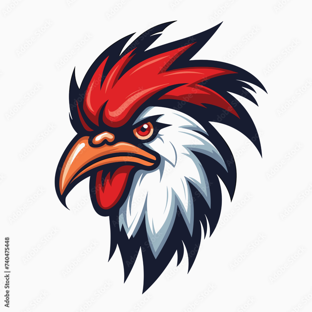 vector head of roaster head character illustration vector head of roaster head character illustration