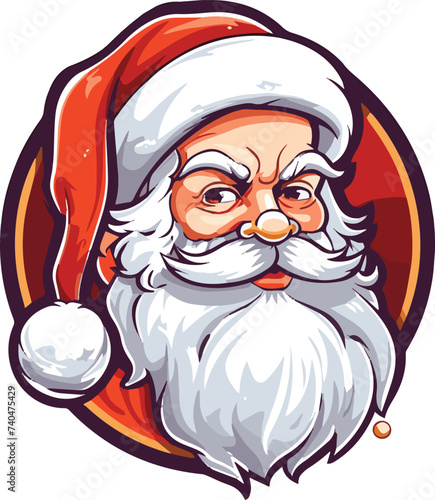 vector head of santa claus character illustration
