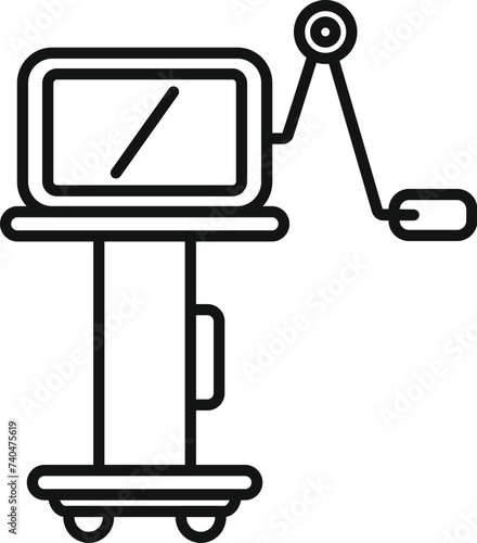 Clinic scan equipment icon outline vector. Inspection procedure. Machine wellness imaging
